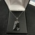  16" Silver Necklaces: 7.4g Silv-925, Box Chain With Black Pendant 