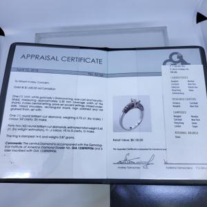 Lady's Diamond Engagement Ring: 3.87g 14k-W/G, 1-Round Brilliant Cut Diamond 0.70ctw, 42-Round Brill