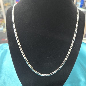 24"  Sterling Silver Figaro Chain, 4mm Wide