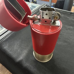 Large Vintage Unique 12 Gauge Shotgun Shell Petrol Table Lighter - Working