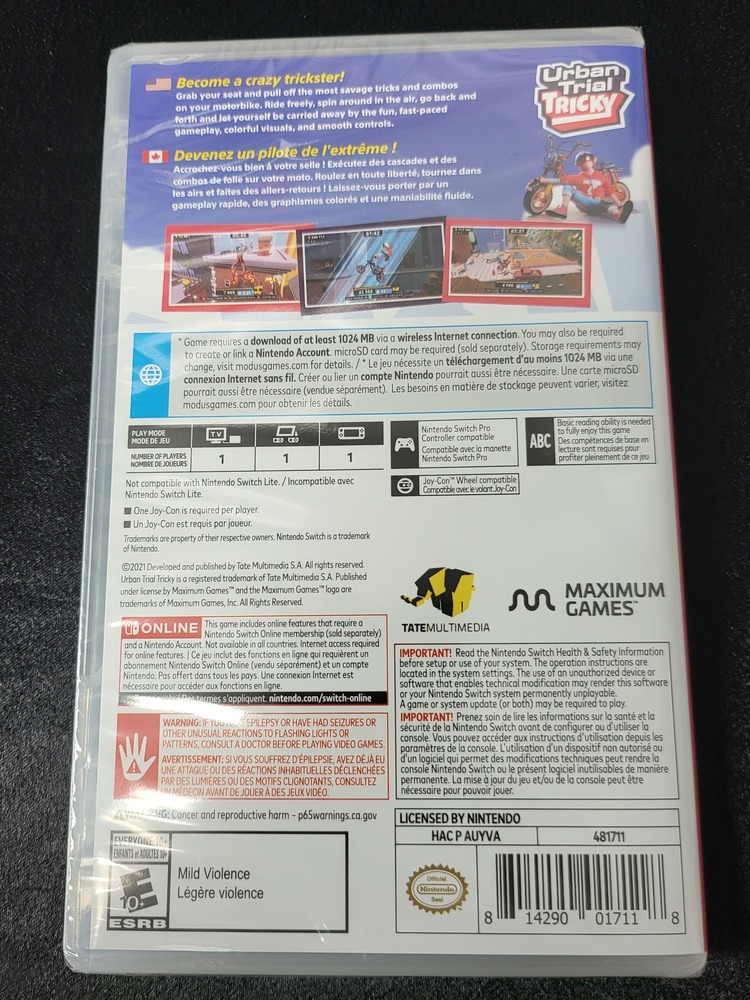 Nintendo Switch game Urban Trial Tricky brand new sealed