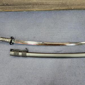 Sword: Model Katana, Black Silk Ito, White Rayskin, 1095 High Carbon Steel Differentially Hardened, 