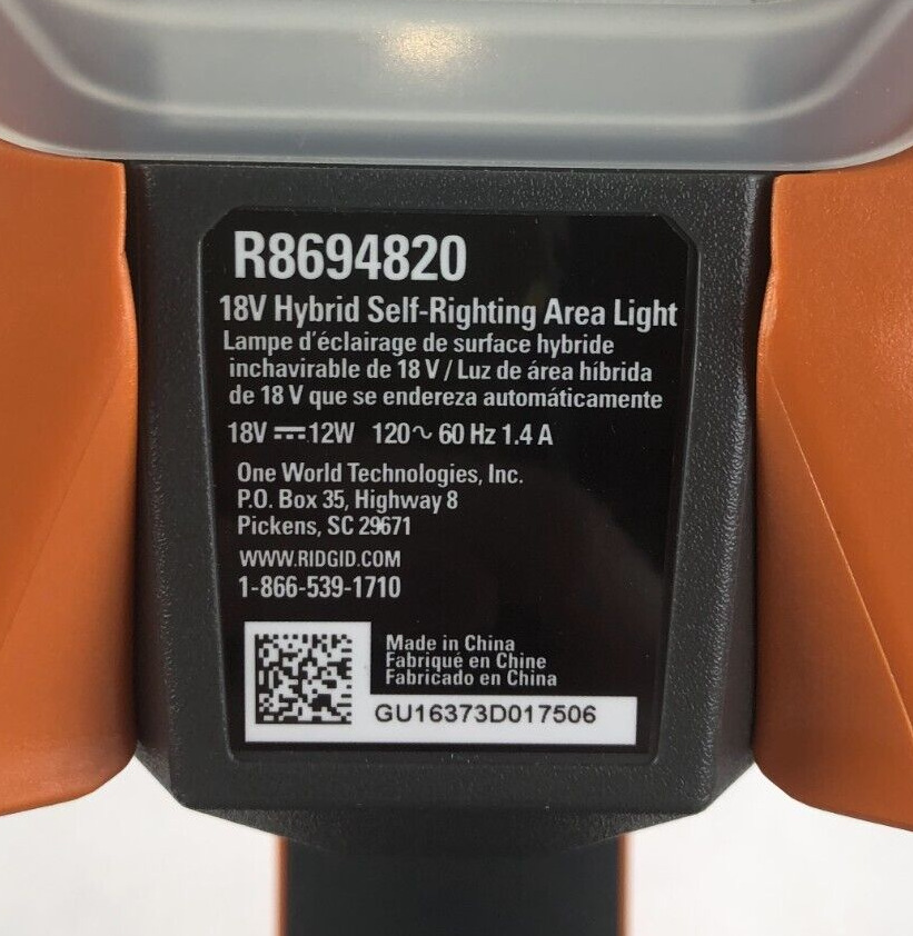 Ridgid Tools GEN5X 18v Hybrid Upright Area Light R8694820