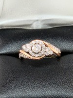  14K White gold With rose Gold accents, Diamond engagement ring Size 4 1/2, 3.3g