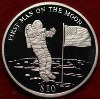 Republic of Liberia 2000 $10 First Man on the Moon