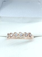 10K Rose Gold Diamond Heart Band Size 9 1/2, 2.2g