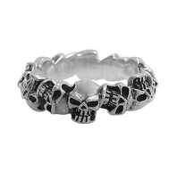 New Size 9 Silver Skull Band .925, 6.5g
