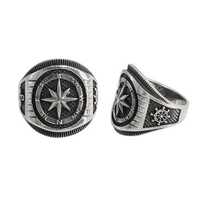  NEW Size 11 Sterling Silver Compass & Anchor Ring .925