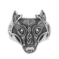  NEW Size 12, 9.3g Sterling Silver Celtic Knot Wolf Head Ring .925