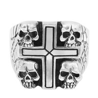 NEW Size 10, 12.9g Sterling Silver Skull & Cross Ring .925
