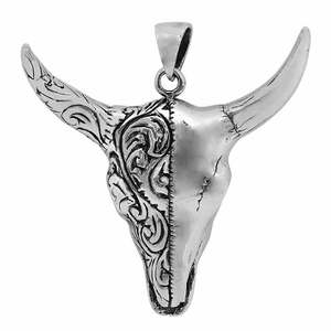  NEW Sterling silver, ox head pendant