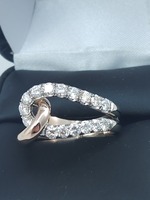 14K Two Tone Rose& White Gold, Diamond Ring 1.28ctTDW, VVS1 Size 8 1/2 