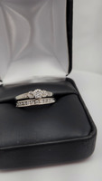 10K White Gold Diamond Engagement Ring & Wedding Band Set Size 7