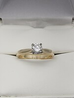  Beautiful 14K Yellow Gold 0.64ct Diamond Solitaire Engagement Ring, Size 6 3/4