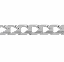 Brand new sterling silver .925 8.1mm square curb chain 22" 69.6g