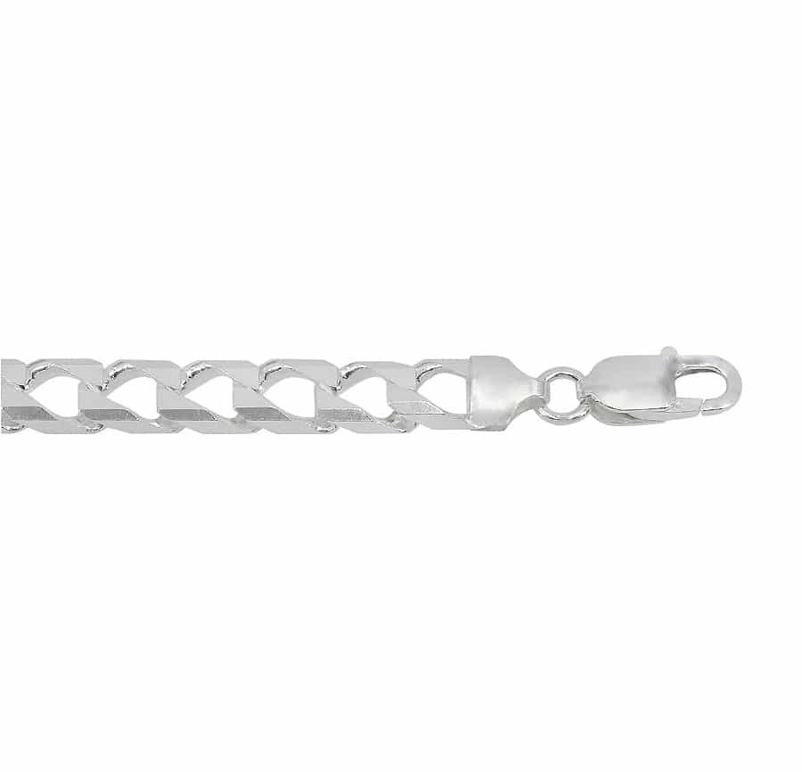 Brand new sterling silver .925 8.1mm square curb chain 24