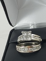  Stunning 14K White Gold Diamond Set! 1.52ctw 10Grams Size 7