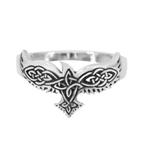 Brand new Size 7 Sterling silver, 10x18mm Celtic bird ring