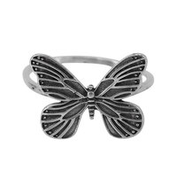 Brand New Size 7 Sterling silver, 14x18mm butterfly ring, 1mm band