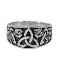 Brand New size 10 Sterling silver, 12mm Celtic dragon ring