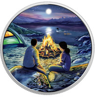 Royal Canadian Mint 2017 $15 Fine Silver Coin Great Canadian Outdoors Around the Campfire