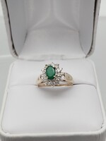 10K, Size 5 1/2 Emerald & Diamond Gold Women's Fashion Ring 2.60gms