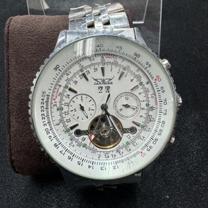 Jaragar Mens Aviator Wrist Watch Automatic Mechanical Stainless Steel