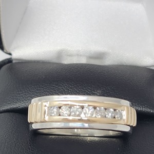  Size 9 Silver/10K Diamond Men's Ring