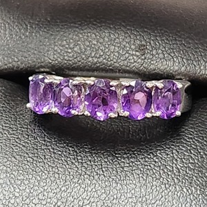  Size 7 Sterling Silver Amethyst Ring 5.2g, 