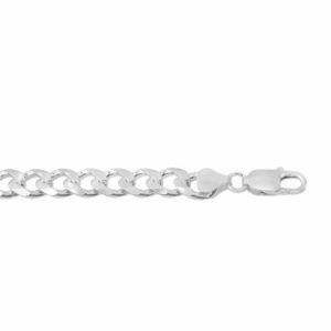 Brand New 26" Sterling silver, 6.7mm curb chain. 47.6g Rhodium coated