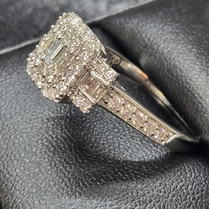  14K White Gold Diamond Fashion/ Statement Ring! Size 10