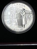 Royal Canadian Mint 1914-2014 Silver Dollar 100th Anniversary of the declaration of the first world 