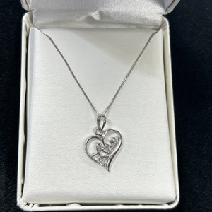  Heart with "Love" in cursive pendant 