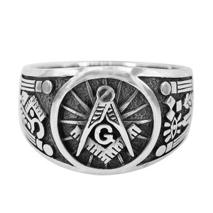 Brand New Size 10 Sterling silver, Masonic ring, 15mm width