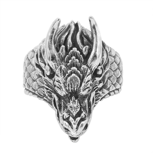 Brand New Size 10 Sterling silver, dragon head ring, 25mm width