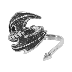 Brand New Size 6-12 Sterling silver, adjustable dragon ring, 3mm band