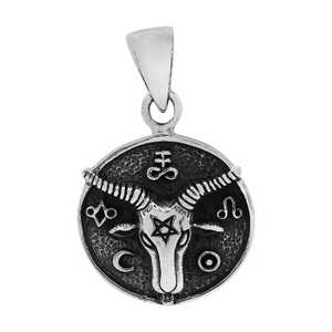 Brand New Sterling silver, 16mm goat of Mendes pentagram pendant