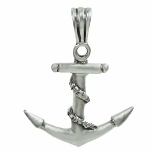 Brand New Sterling Silver, fancy style, smooth anchor shape pendant. Approx fram