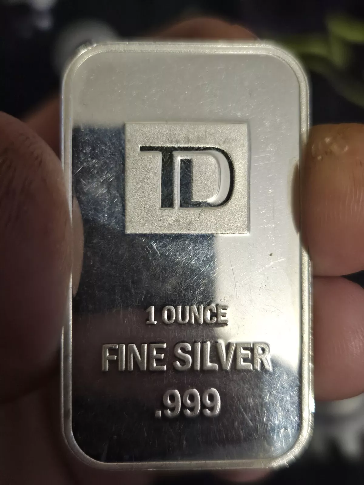 TD 1 Once Fine Silver .999 bar