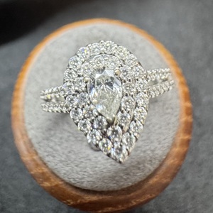 Gold 14kt White Engagement 5.05gms Ring Sz:7 