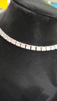 Swarovski Matrix Tennis necklace Square cut, White, Rhodium Plated 15.5"