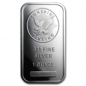 Sunshine Minting 1 Troy oz .999 Silver Bar