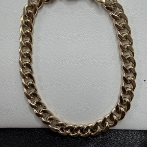  Gold 10kt Yellow Curb 12.30gms Bracelet Sz:8 3/4" 7mm