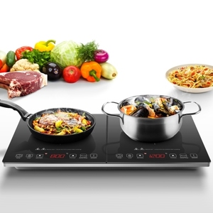Amzchef  Electric Induction Cooktop 2 Burners,12" Electric Stove Top with Plug 1800W, 120V, 9 Power 