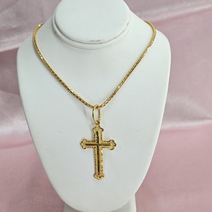 Brand New 22K Gold Chain with Beautiful Cross Pendant. 16.1g 20 1/4" Long